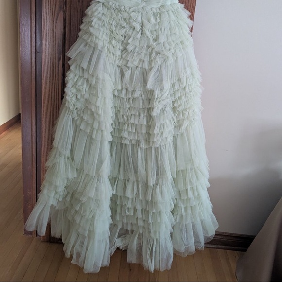 Mac Duggal Strapless Light Green Tulle Dress - Picture 3 of 5
